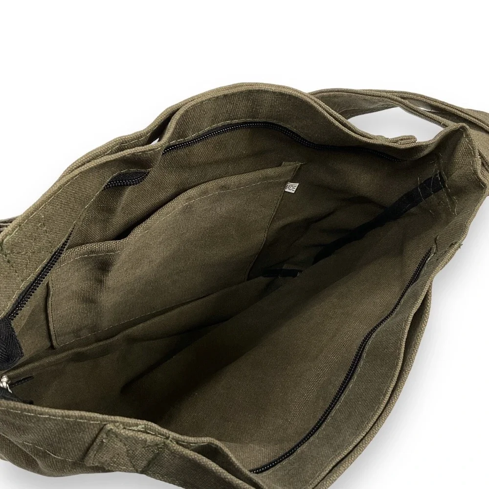 Unbranded Bag Canvas and Sock Set Green Khaki Olive Shoulder Bag NWOT